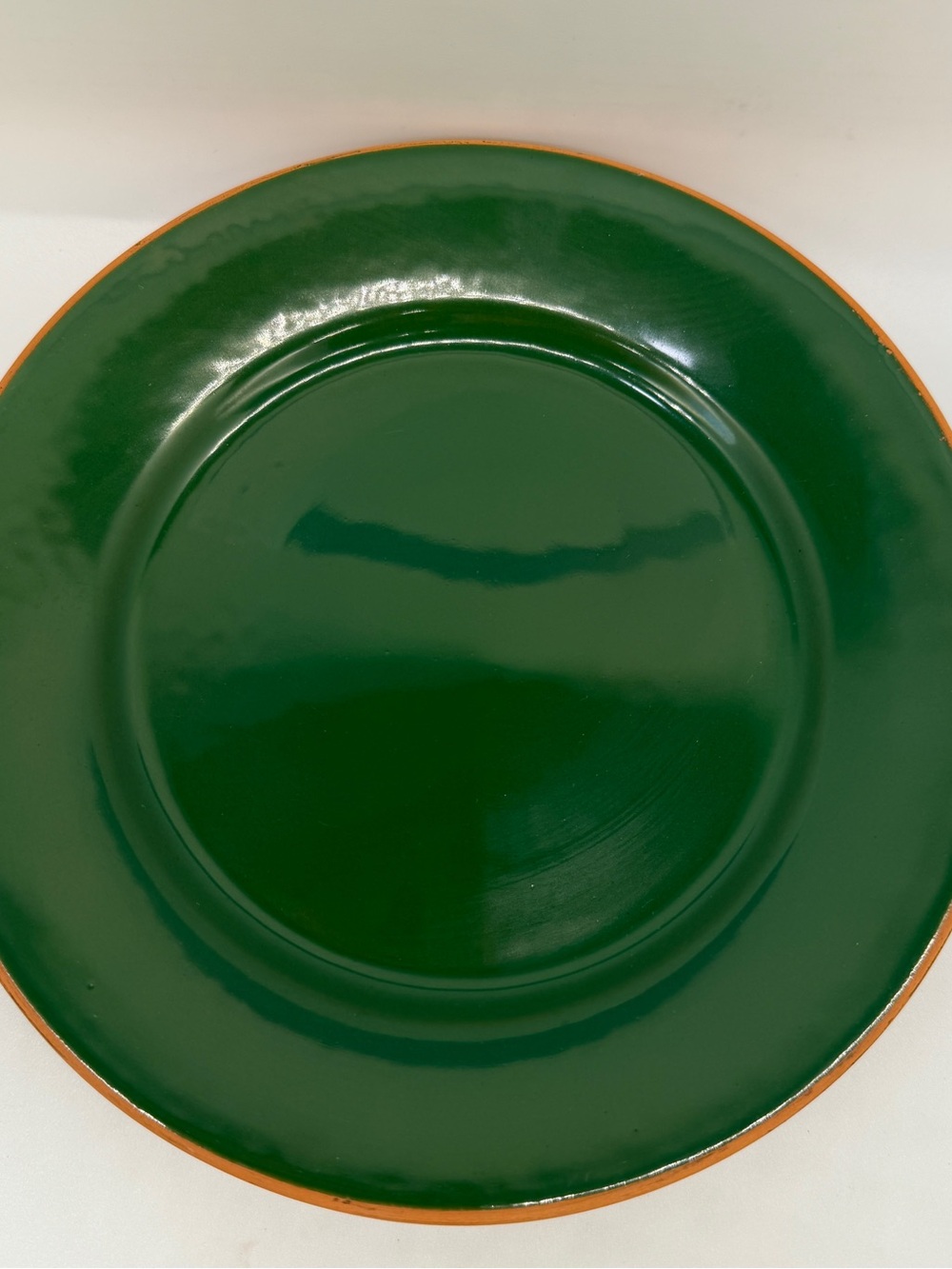 ROMERTOPF Mexico Pottery Terra Rosa Green RECO Glazed Salad Plate 8”